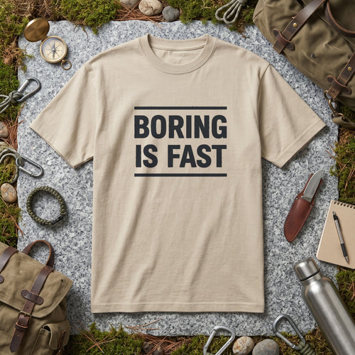 O5 Gear Boring Is Fast tee in Khaki