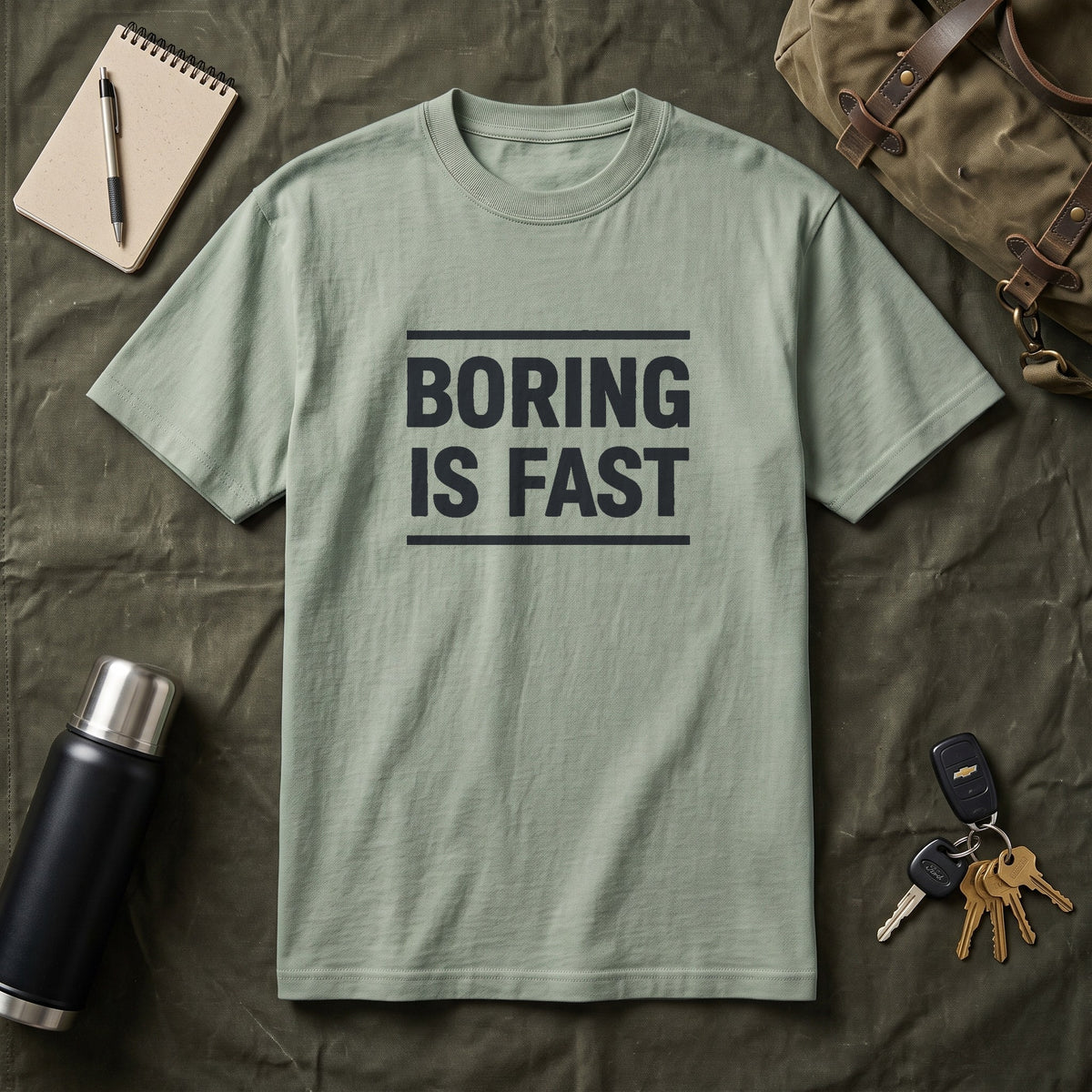 O5 Gear Boring Is Fast tee in Sage